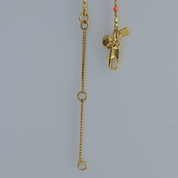 Madewell Gold Tone & Coral-Orange Bead Necklace - Picture 7 of 7